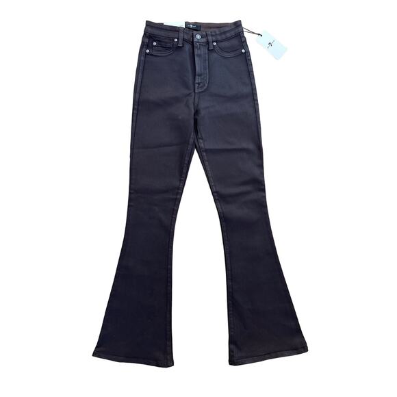 7 For All Mankind - Ultra High Rise Skinny Boot Cut Jeans in Dark Brown - Picture 1 of 4
